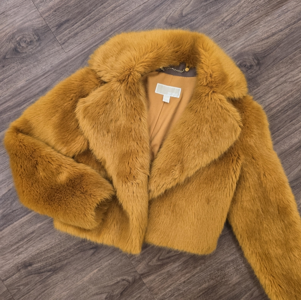 Michael Kors Yellow / Gold Jacket Plush Cozy Outerwear